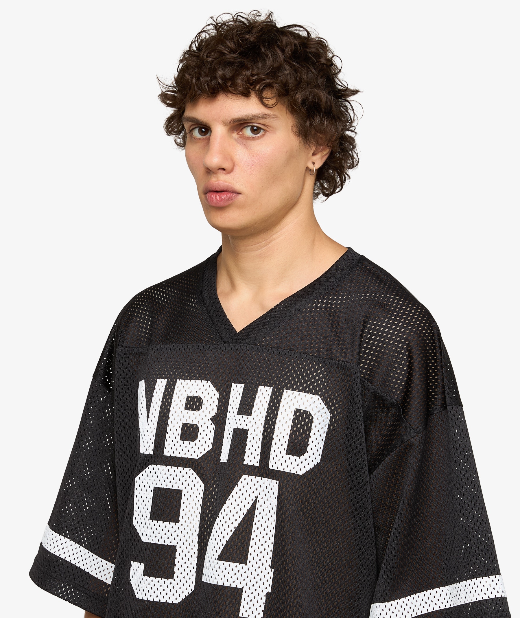 Neighborhood Hockey V-Neck T-Shirt | 251UNNH-CSM01-BK | SVD USA