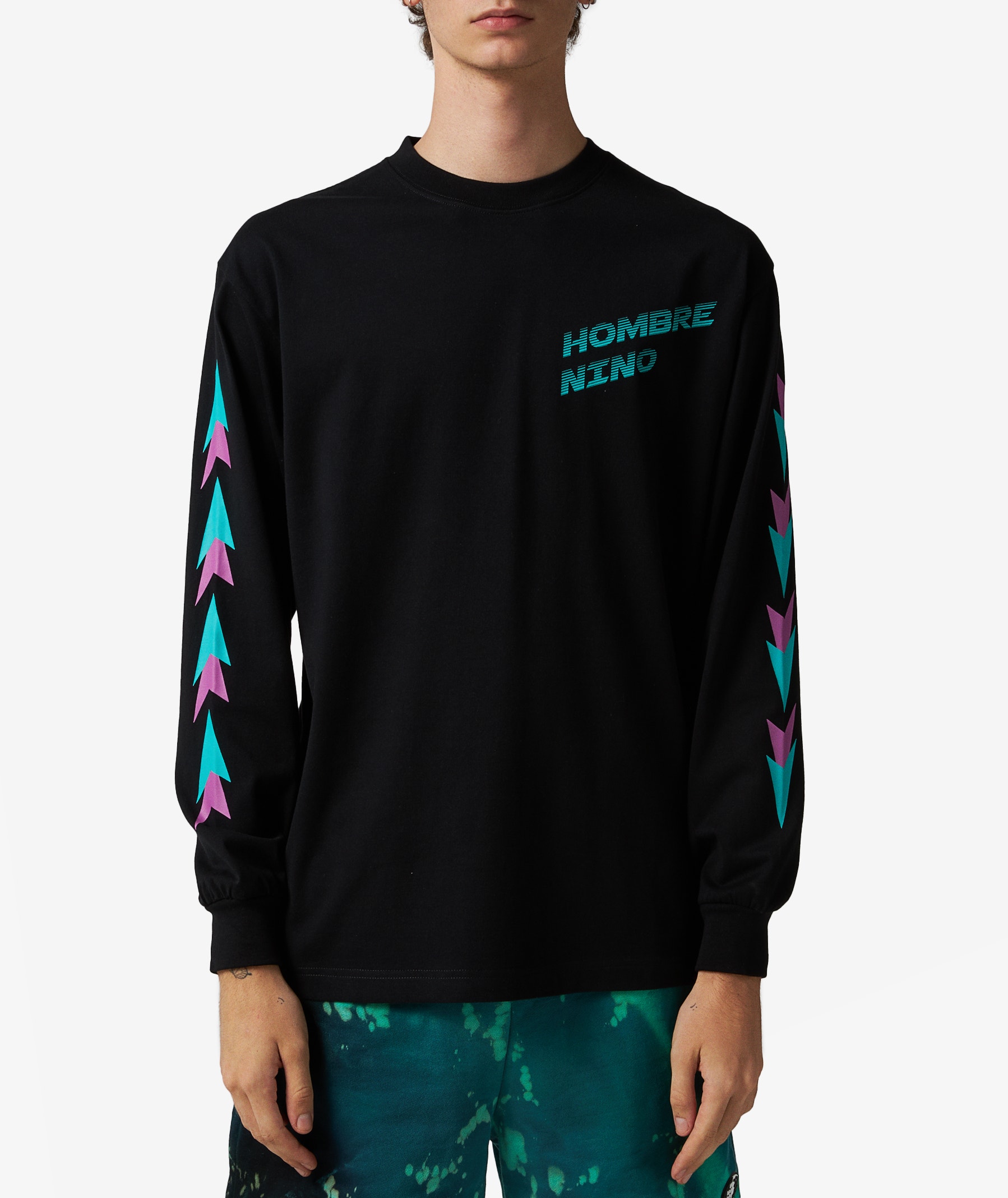 Hombre Niño Motocross Print Long Sleeve T-Shirt in Black | SVD USA
