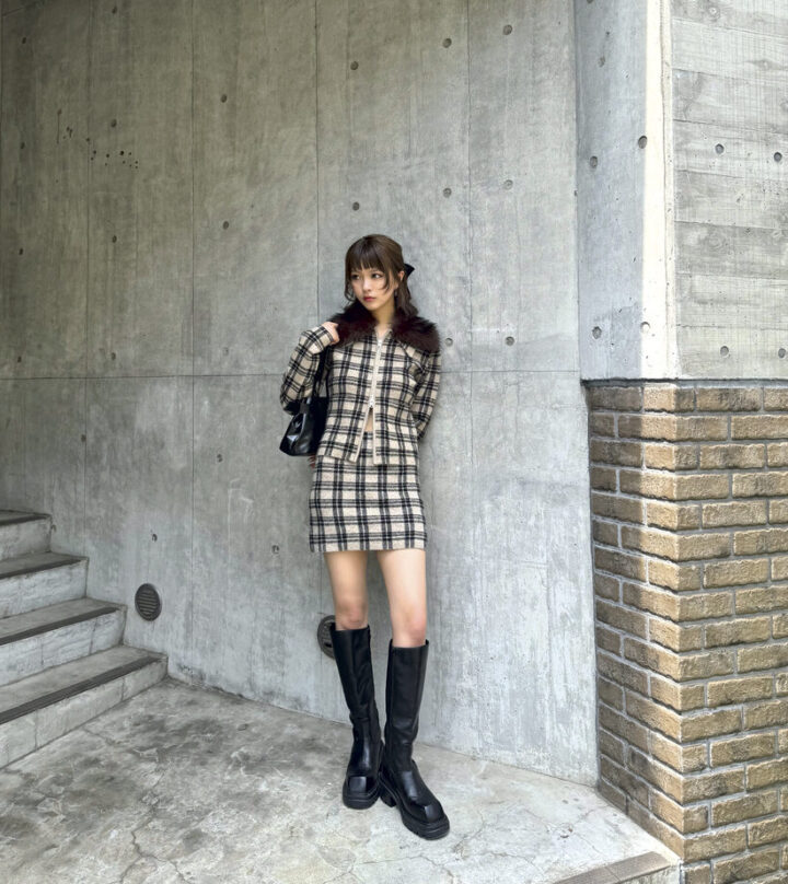 SNAP】トレンドがぎゅっと詰まってるニットセットアップ♡佐々木美結
