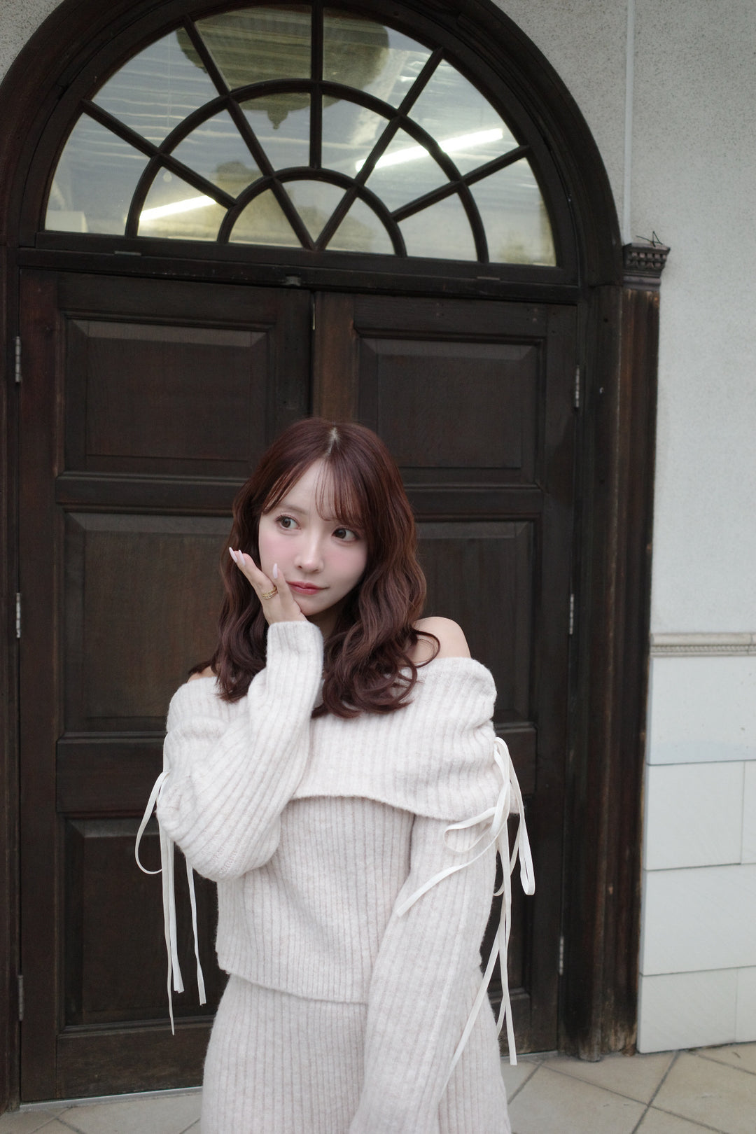 Ribbon Off-Shoulder Knit Set-Up - MISTREASS