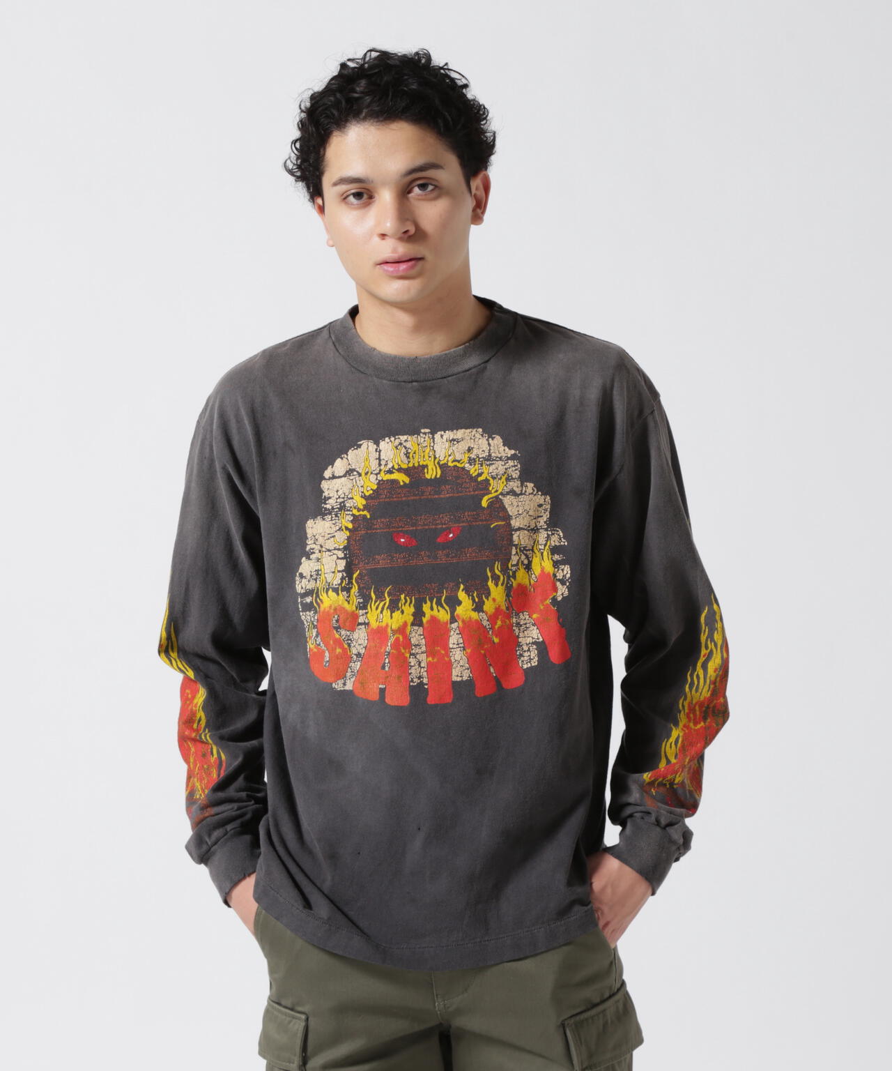 SAINT MICHAEL/セントマイケル/LS TEE/LIVE IN HELL/BLACK | ROYAL