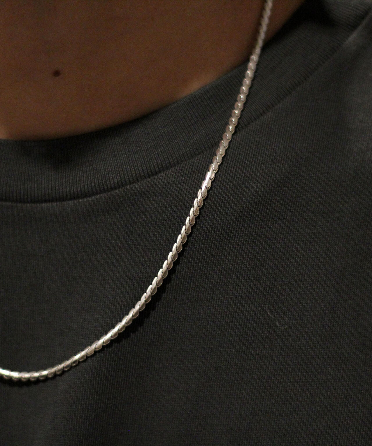meian/メイアン/STERLING SILVER PYTHON TAIL CHAIN NECKLACE/パイソン