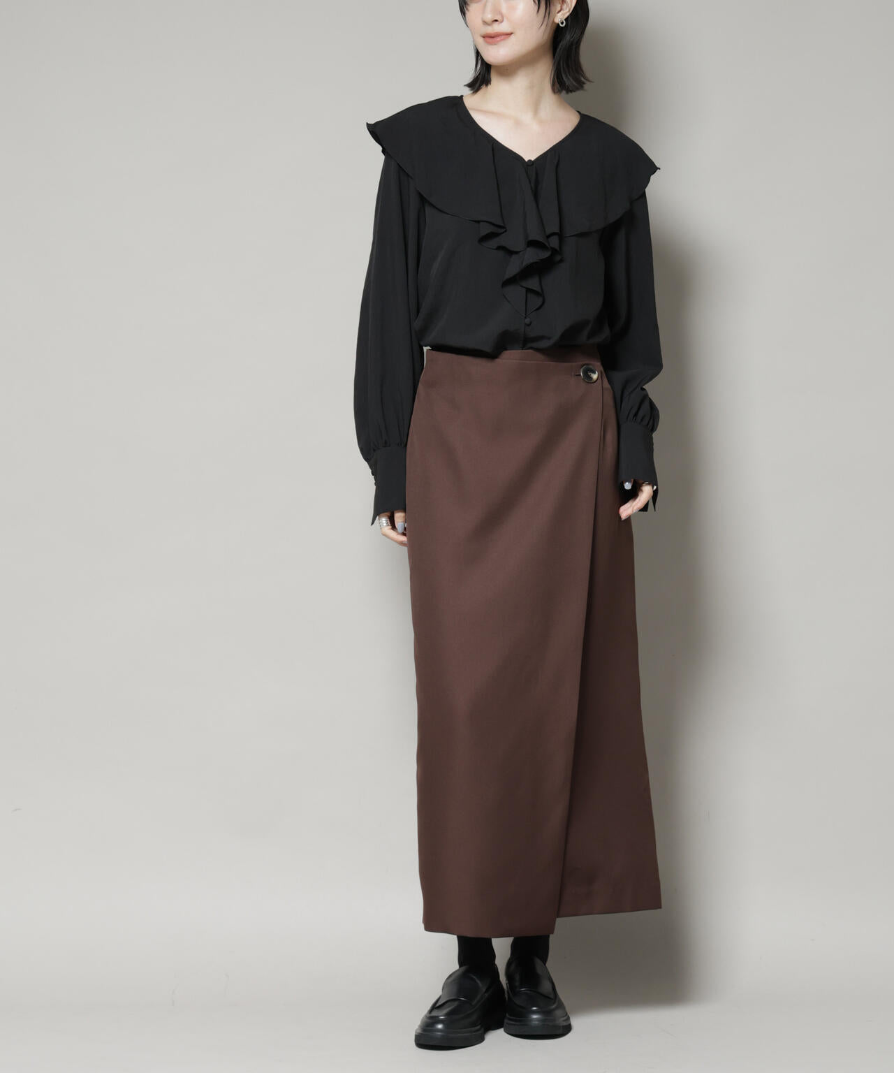 撥水加工】ラップ風スカート | NANO universe（ナノ・ユニバース