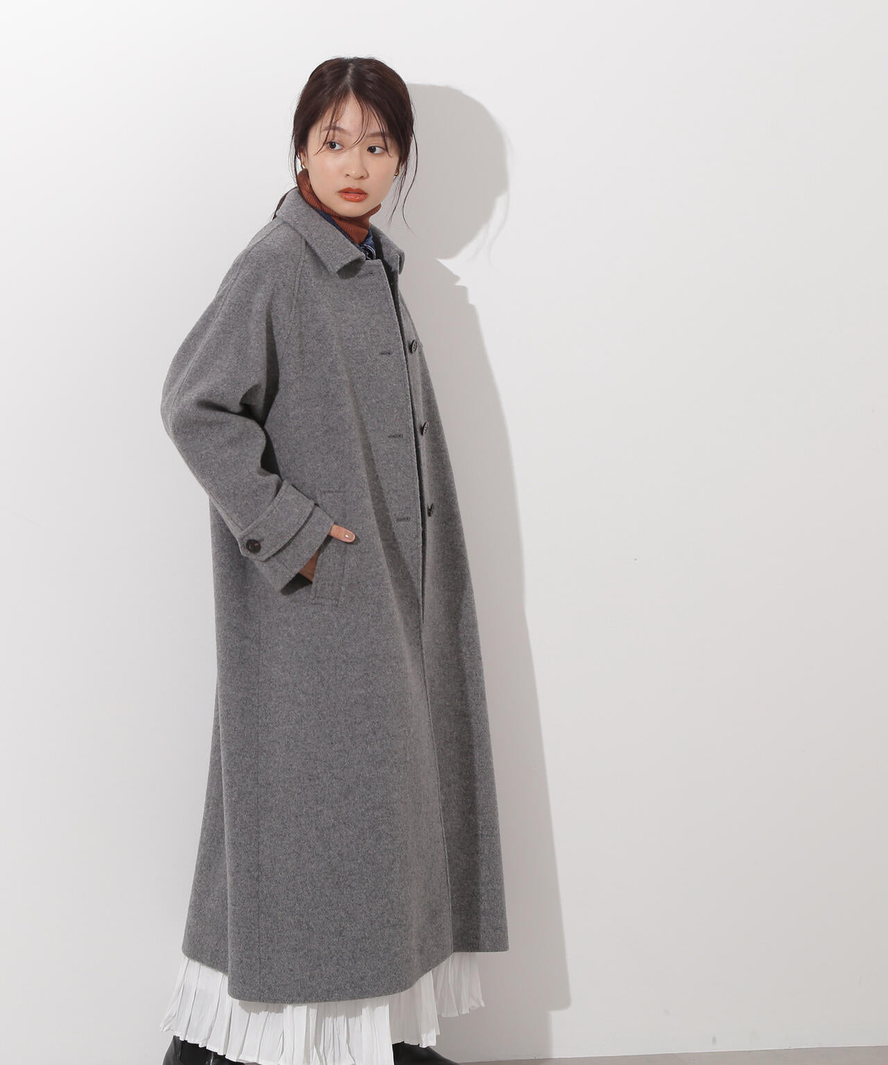 岸本セシルさん着用】ステンカラーロングコート | N. Natural Beauty