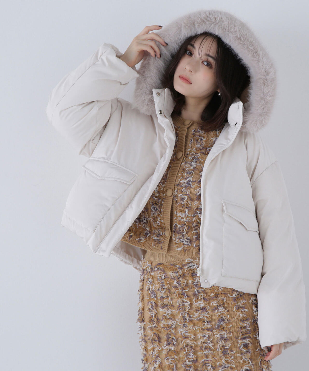 フードファーショートダウン | NATURAL BEAUTY BASIC（ナチュラル