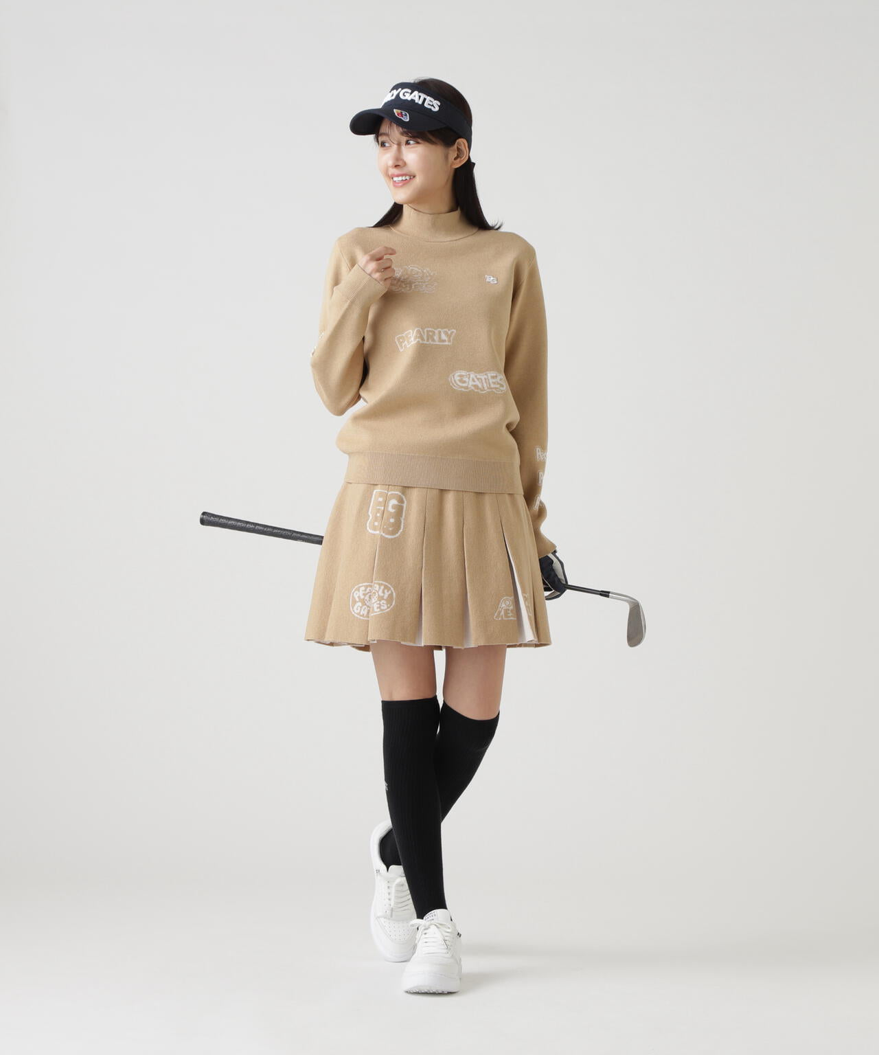 14GダブルJQ×ワッペン風ハイネックニットプルオーバー | PEARLY GATES