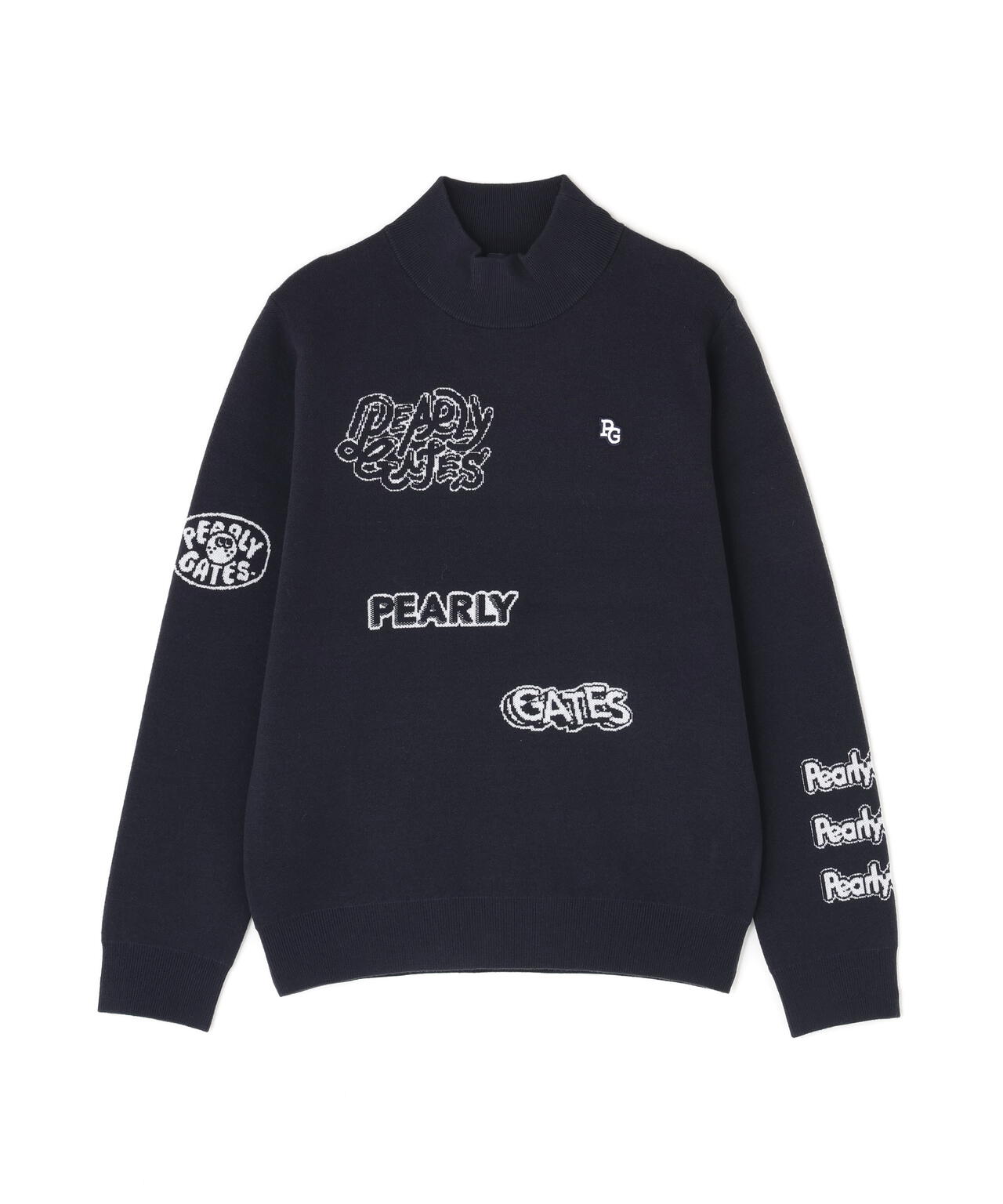 14GダブルJQ×ワッペン風ハイネックニットプルオーバー | PEARLY GATES