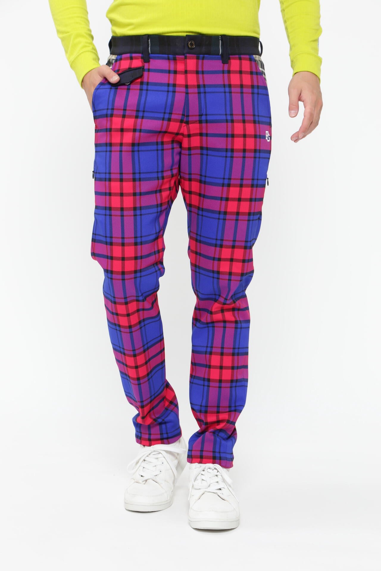 パーリーゲイツ メンズ チェック柄 ジャケット パンツ サンバイザー