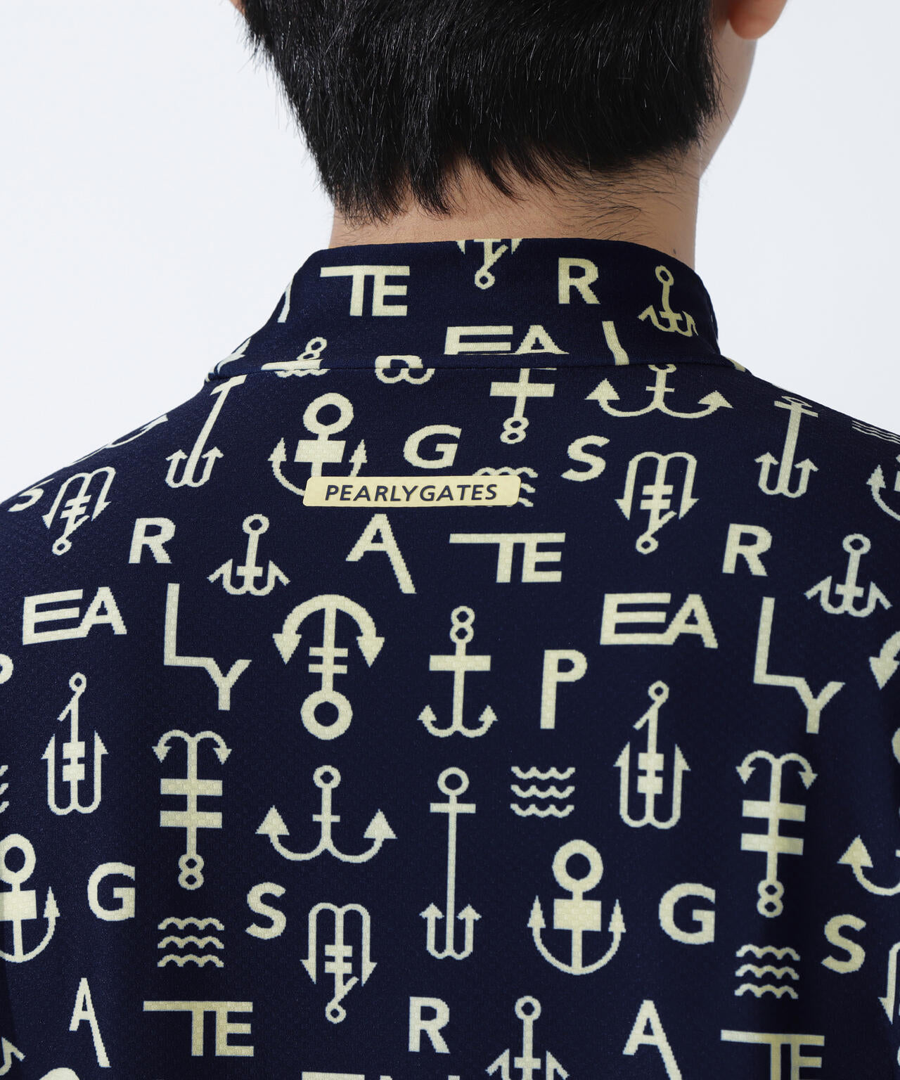 アンカーロゴ柄プリント半袖モックネックカットソー | PEARLY GATES