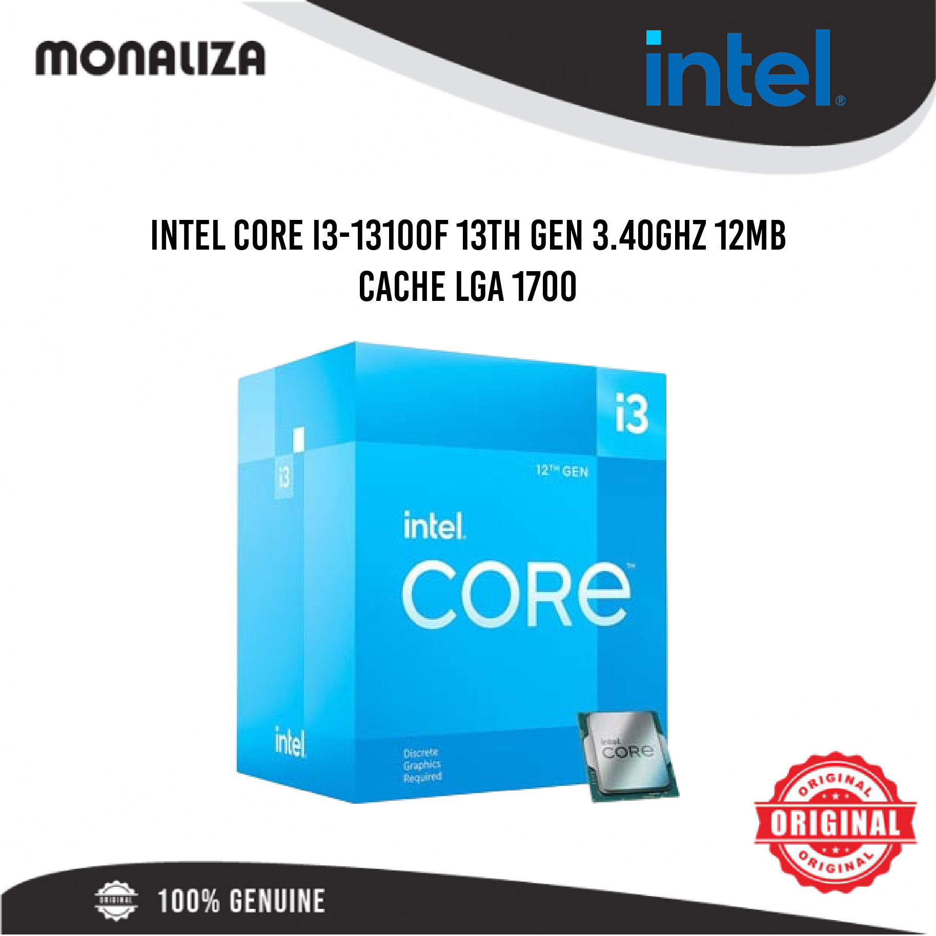 Intel Core I3-13100F 13TH GEN 3.40GHZ 12MB Cache LGA 1700 -