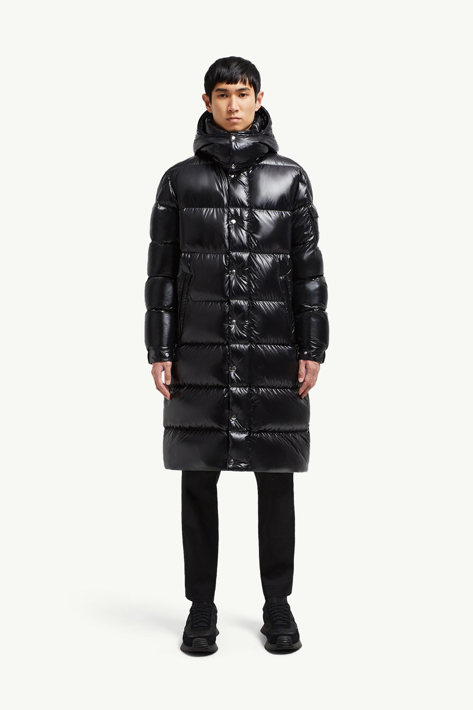 Black Hanoverian Hooded Square-Quilted Long Down Jacket - Long