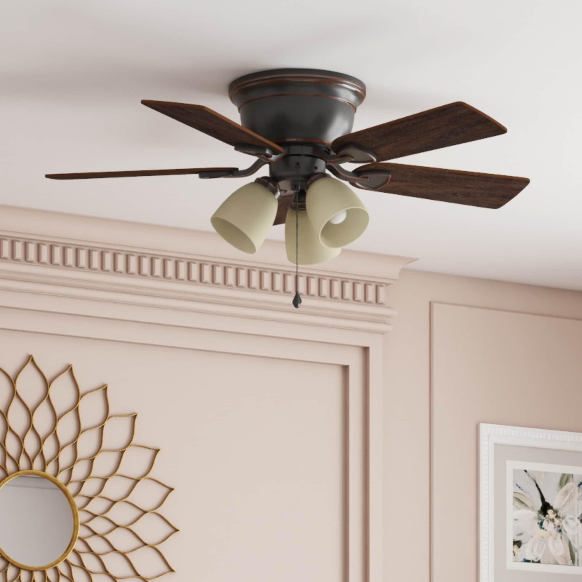 Harbor Breeze Centreville 42-in Oil-Rubbed Bronze with Auburn/Mink