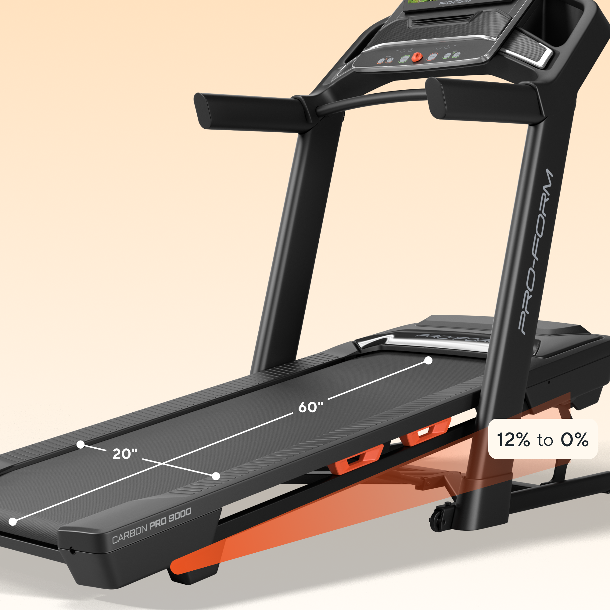 ProForm 2025 Carbon Pro 9000 Foldable iFit-enabled Treadmill with