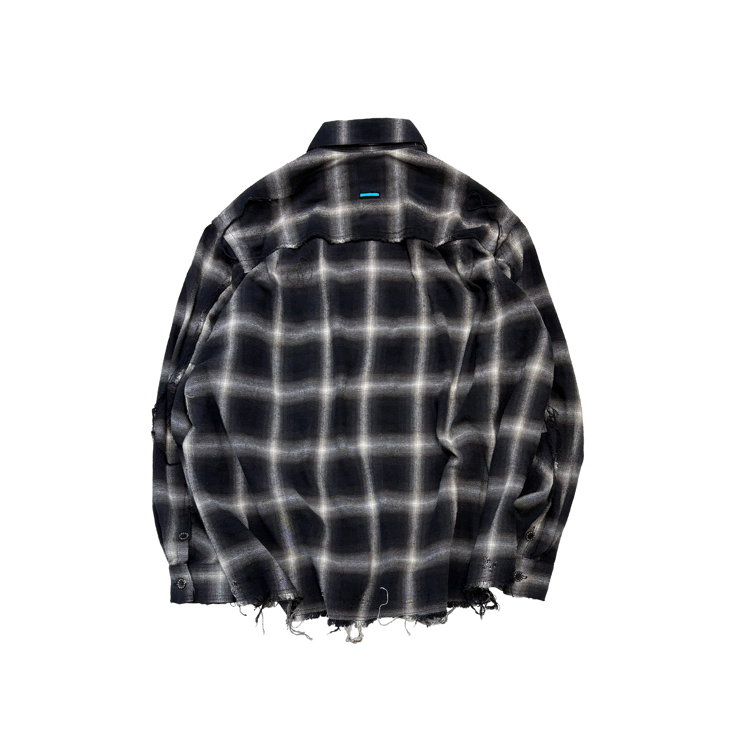 MUZE TURQUOISE LABEL -【CRASHED OMBRE CHECK SHIRT(BLACK)】ミューズ