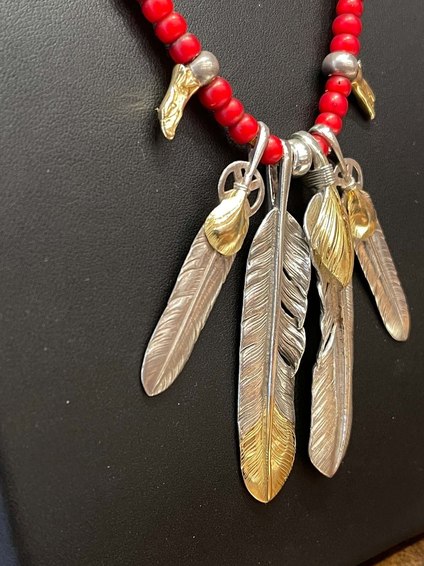 Goros Kimura Red Bead Set - Native Feather | 日本のGoro's専門店