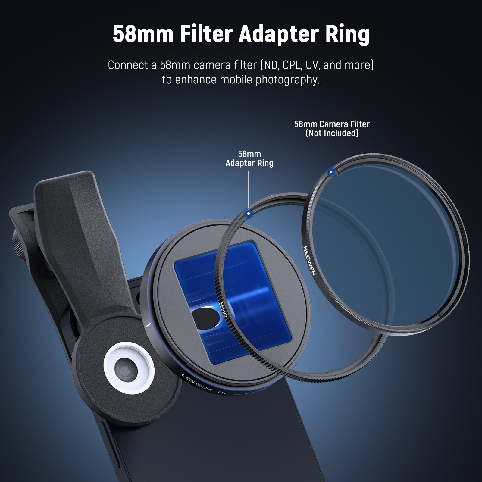 NEEWER LS-43 ULTRA 1.55x Blue Anamorphic Lens Kit