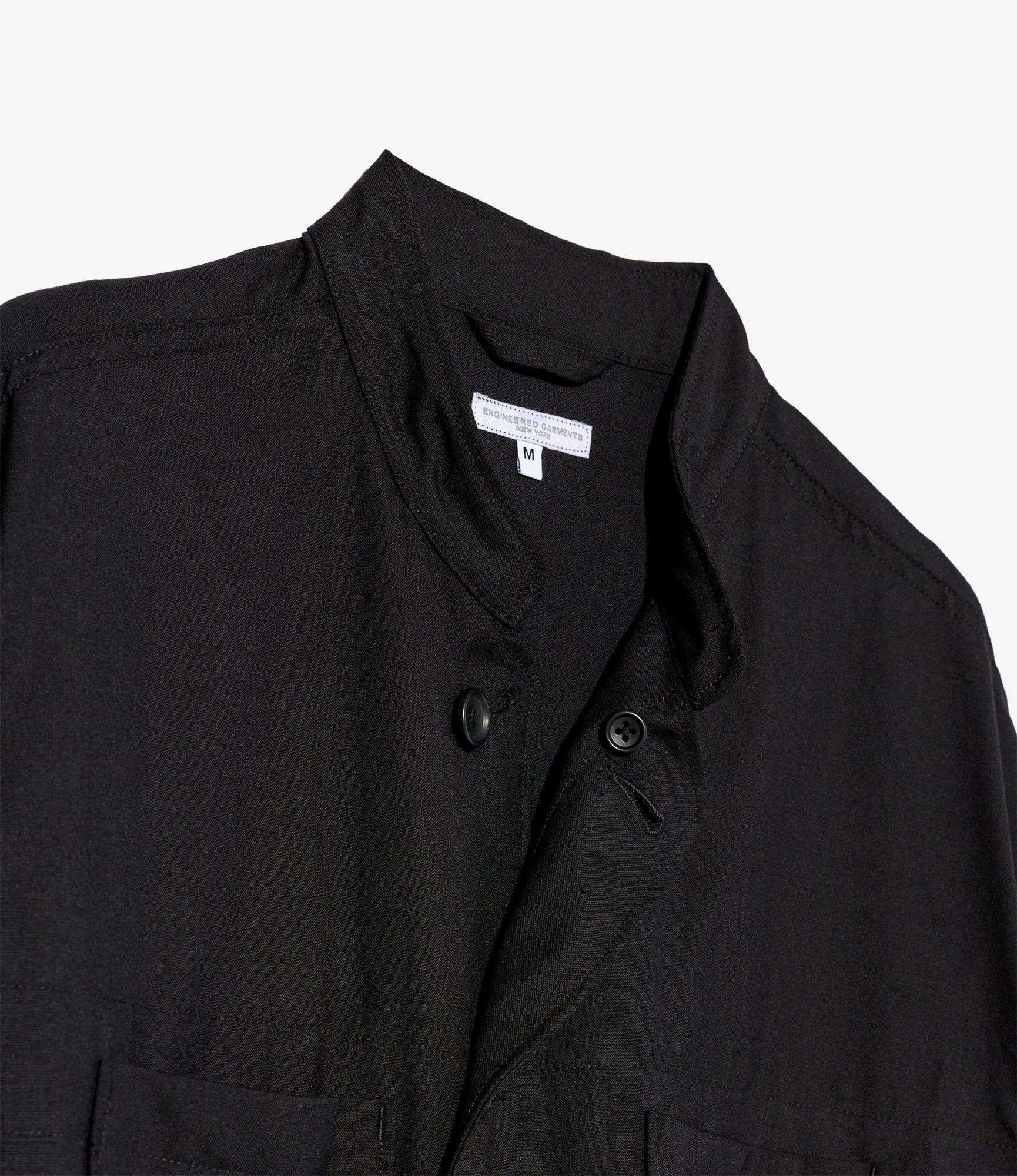 Long Dayton Shirt – Black Tropical Wool | Engineered Garments