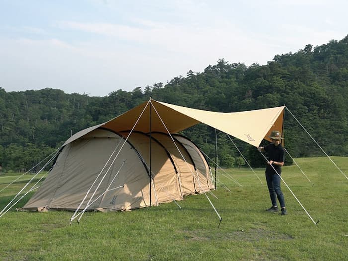 DODヘーキサタープの特徴！TC素材で張り方アレンジ自在 | ノマドキャンプ