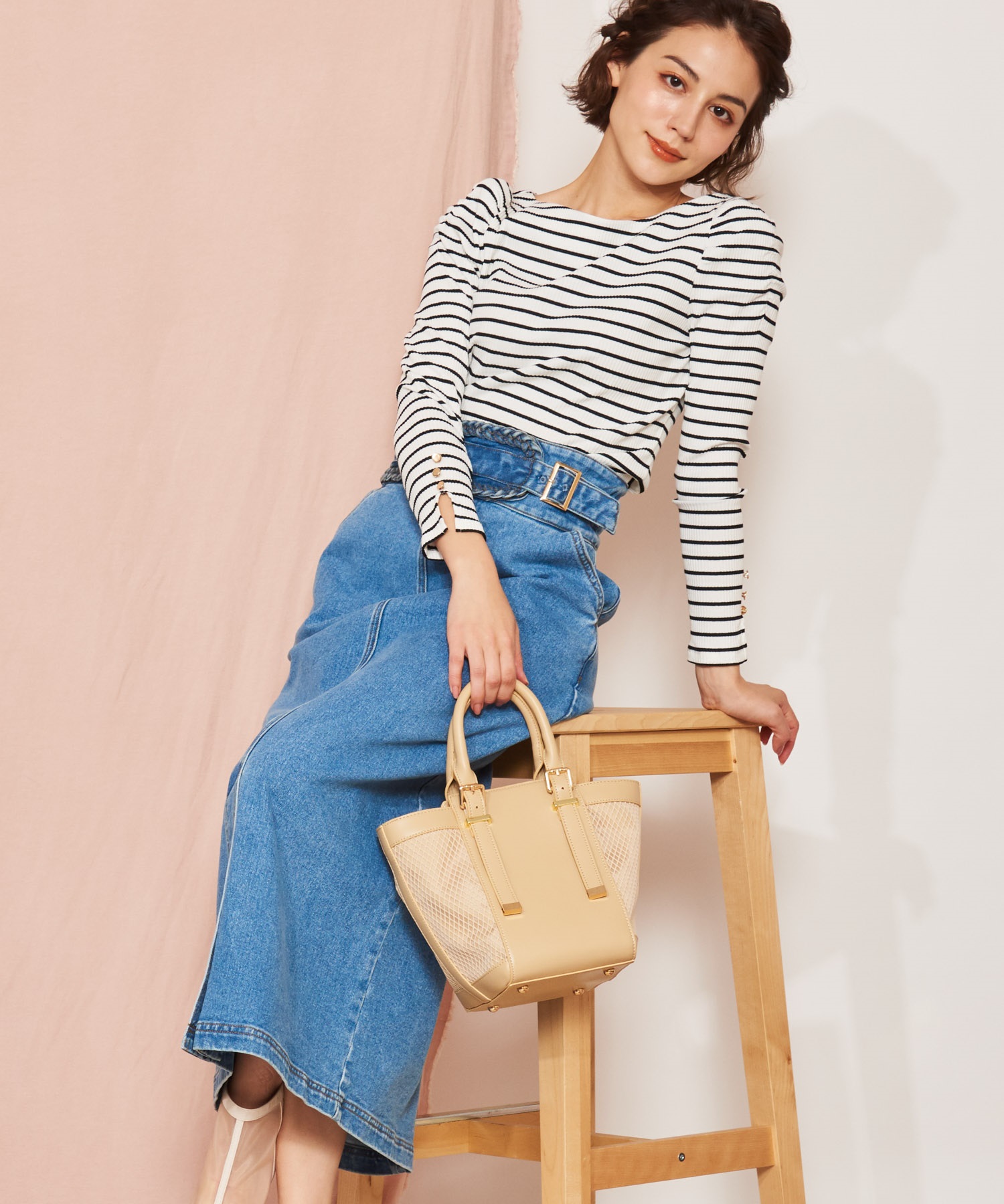 デザインベルトタイトデニムスカート | タイトスカート | NOELA