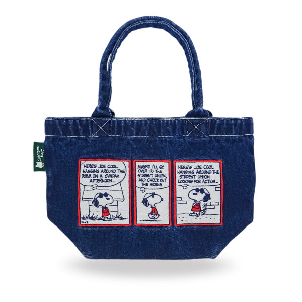 スヌーピー 刺繍デニムミニトートバッグ (ジョー・クール)