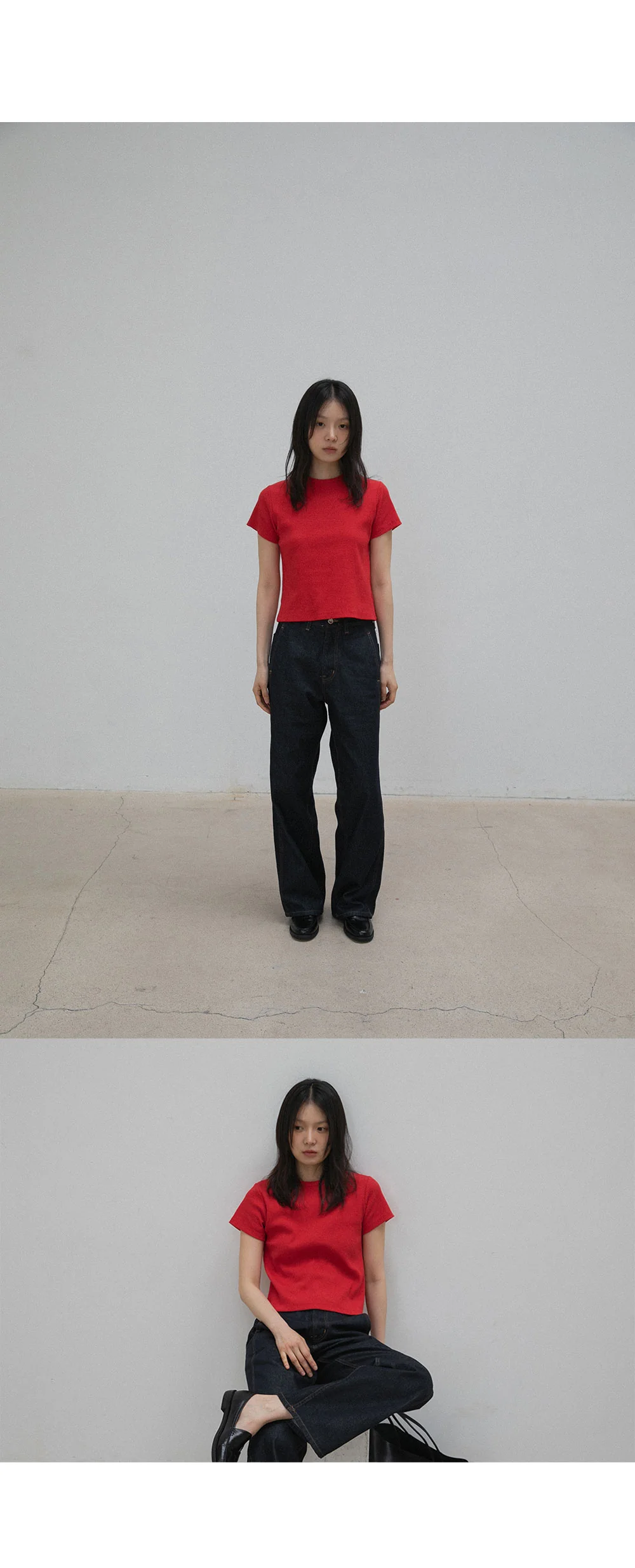 wide stitch jeans | OHOTORO