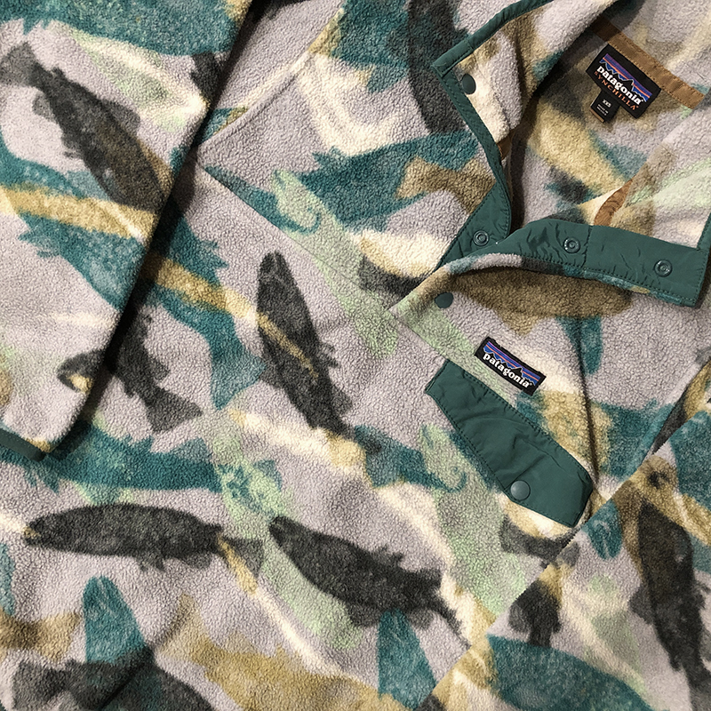 Patagonia Synchilla Fleece Snap-T Trout Camo Pattern XXS