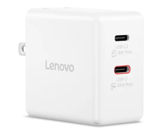 Lenovo 65W デュアルUSB Type-C GaN ACアダプター(ケーブル付き