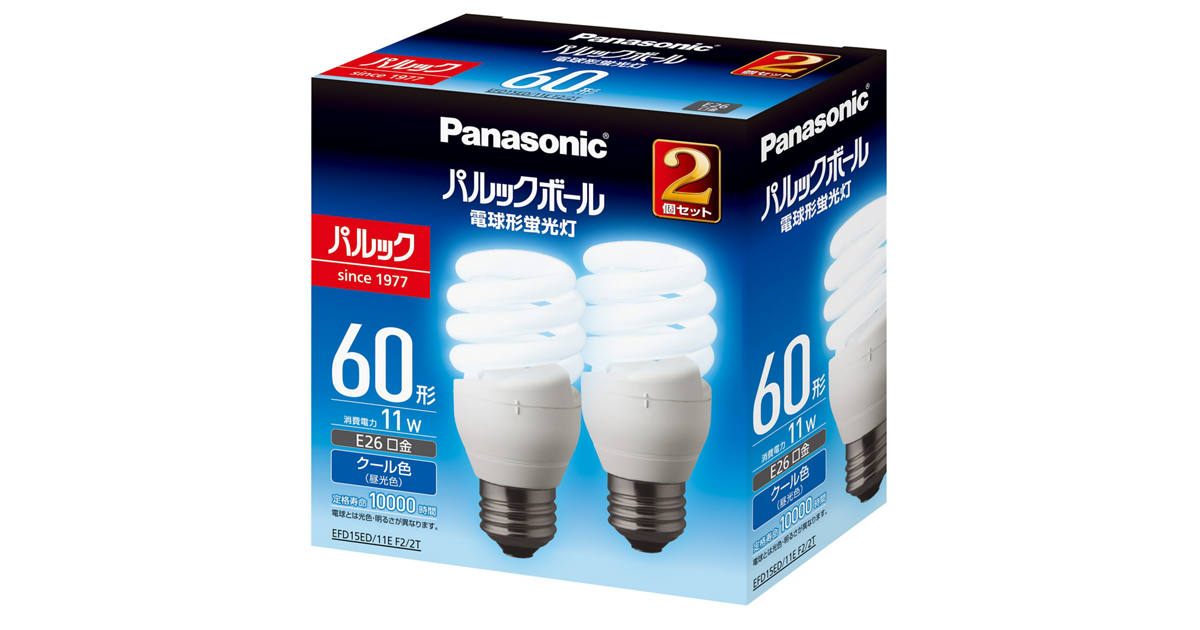 概要 パルックボール D15形 E26口金 2個入 クール色 EFD15ED11EF22T