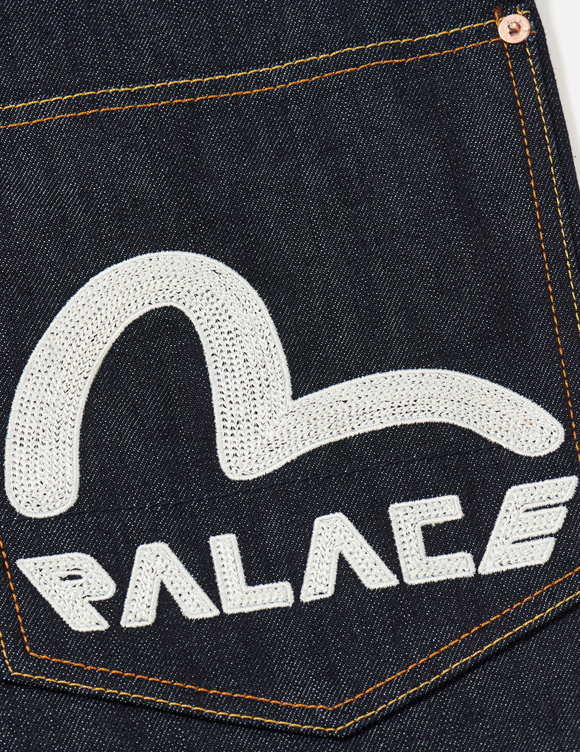 PALACE EVISU Logo Embroidery and Dice Daicock Print Regular Fit Denim