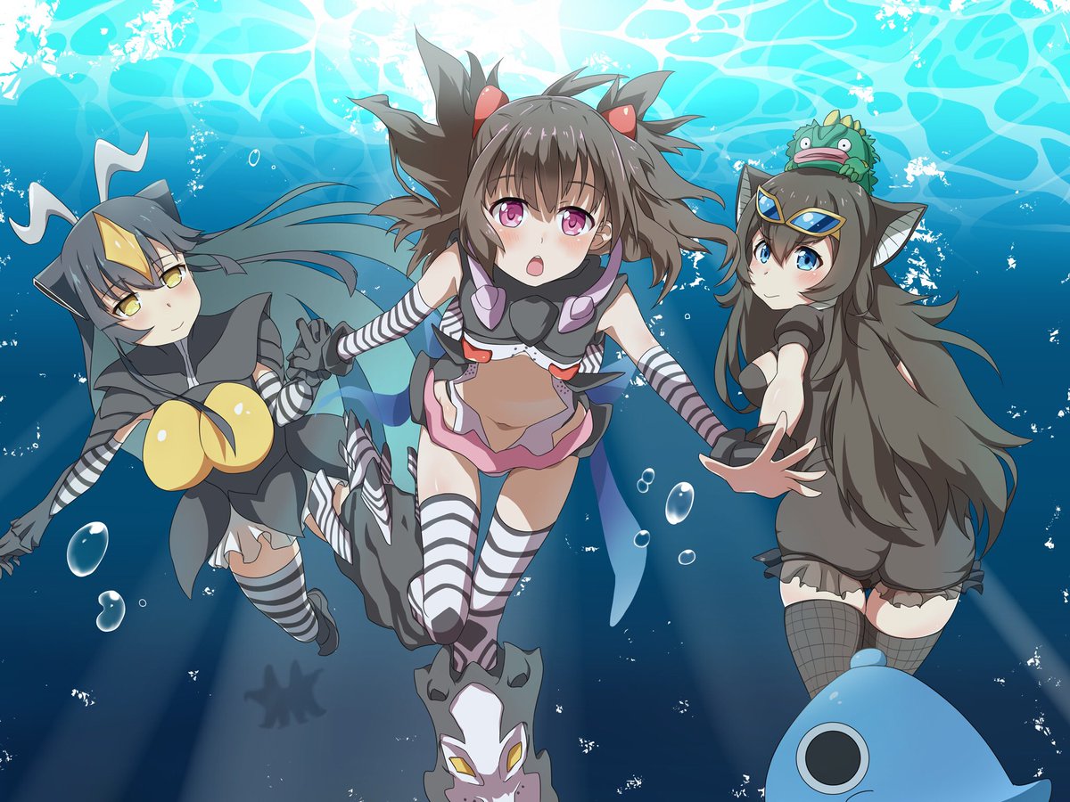 海中を泳ぐダダ、メフィラス、ゼットンを描きました まだまだ暑い