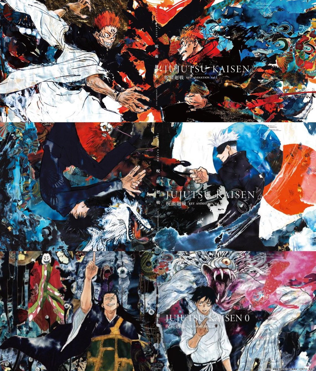 原画集の表紙、「宿儺vs虎杖」「夏油vs乙骨」って感じで“敵対”する構図