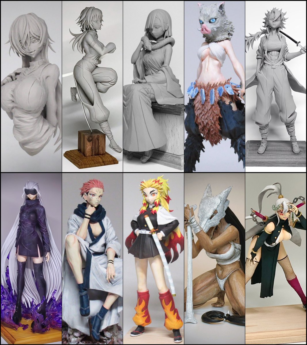RT @Korokke_kudasai: 今までに作った女体化フィギュアたち…