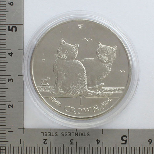 🇮🇲マン島 2003年 1クラウン白銅貨 バリニーズ🐈》 製 造