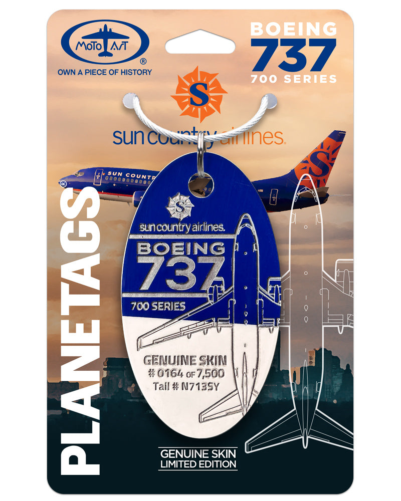 Sun Country Airlines® 737 N713SY PlaneTags – MotoArt PlaneTags