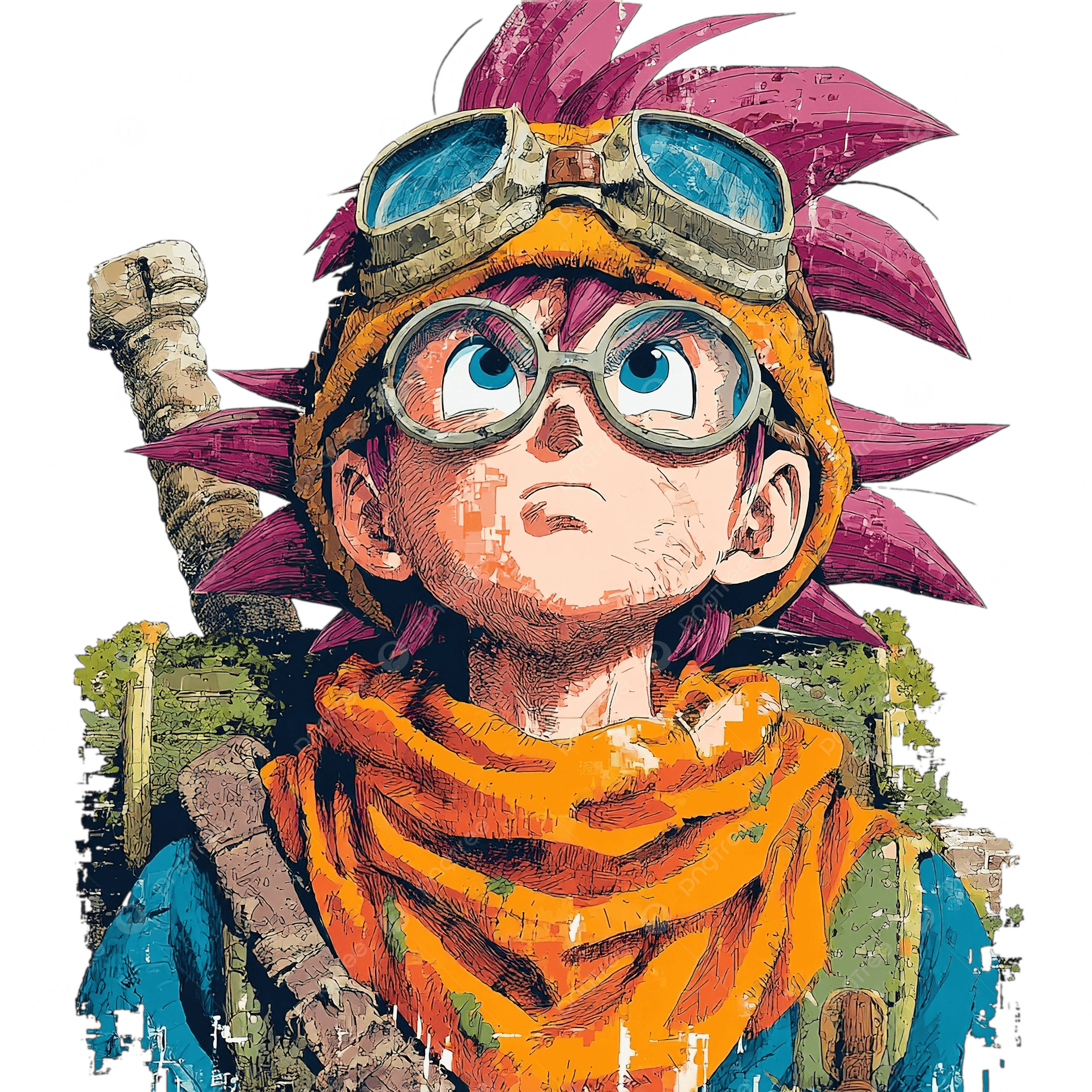 鳥山明によるアニメ「クロノ・トリガー」のクリップアートデザイン