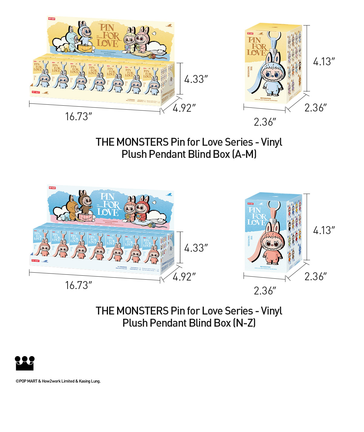 THE MONSTER PIN FOR LOVE SERIES - Vinyl Plush Pendant blind box