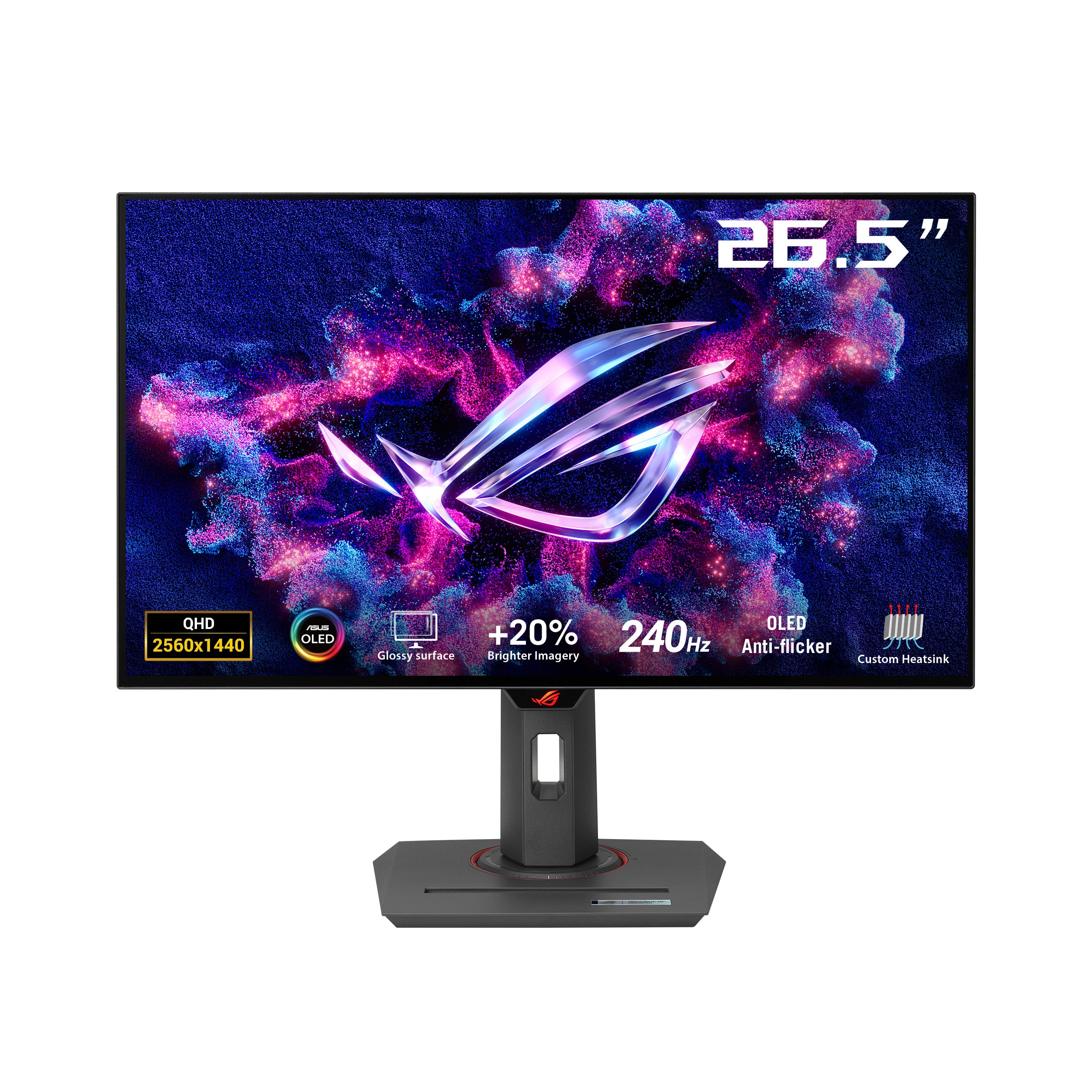 27インチQHD、リフレッシュレート240Hzと応答速度0.03ms、光沢有機EL
