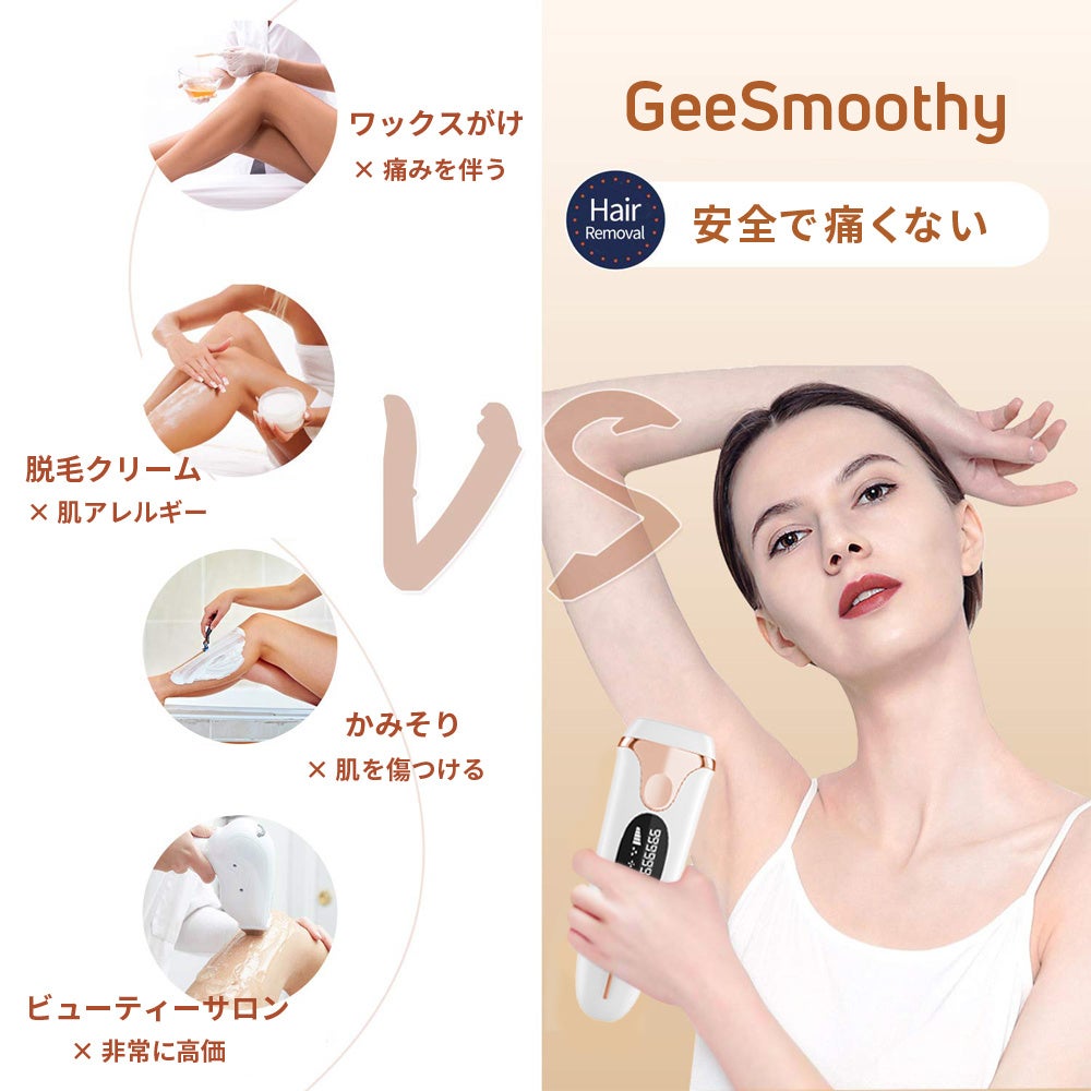 IPL技術で一生涯使える安心・安全なレーザー脱毛器「GeeSmoothy」を