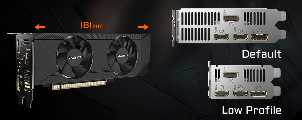 GIGABYTE】GeForce RTX 3050 ロープロファイル対応デュアルファン搭載