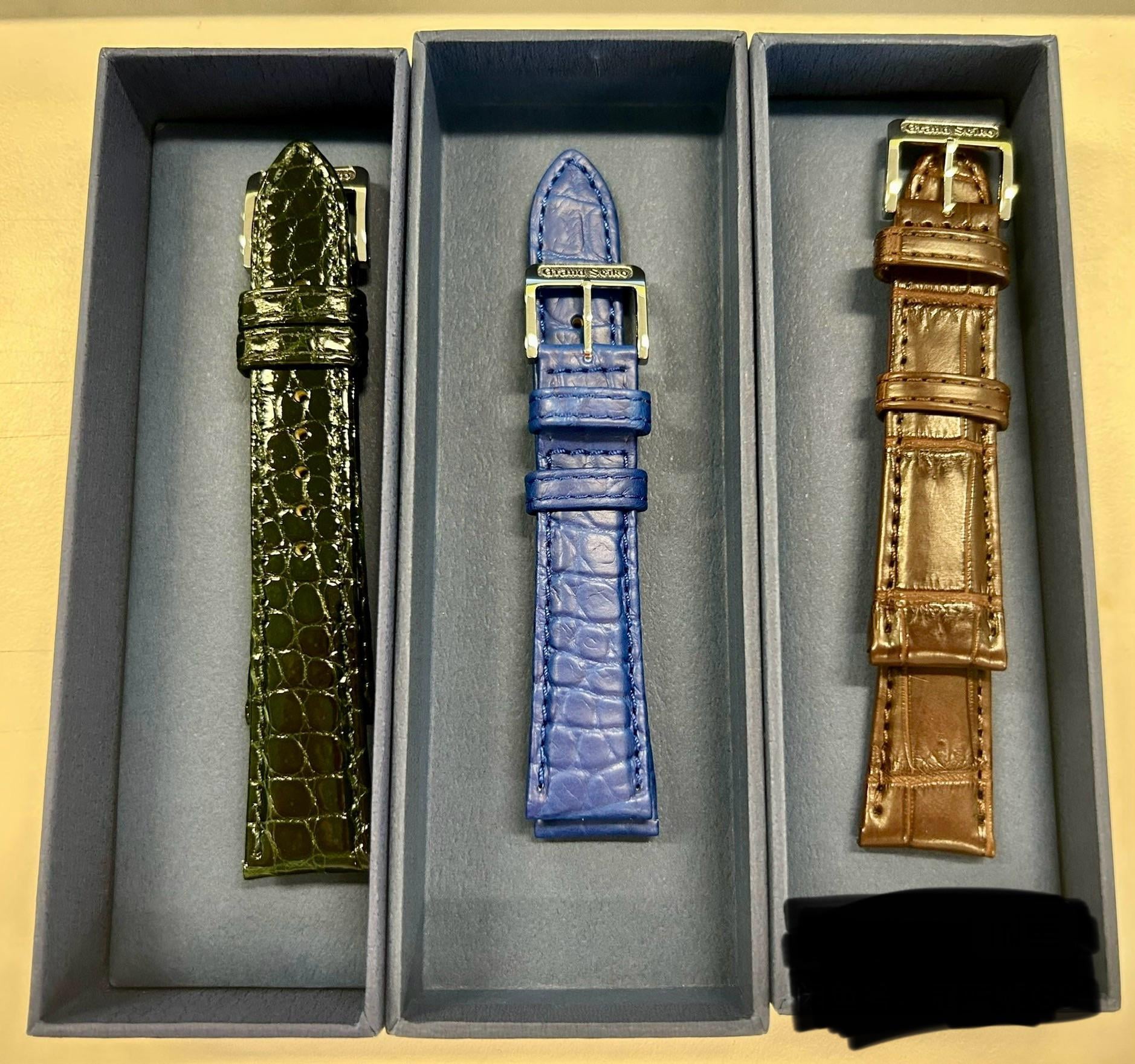 Anyone tried these seemingly OEM crocodile strap : r/GrandSeikos