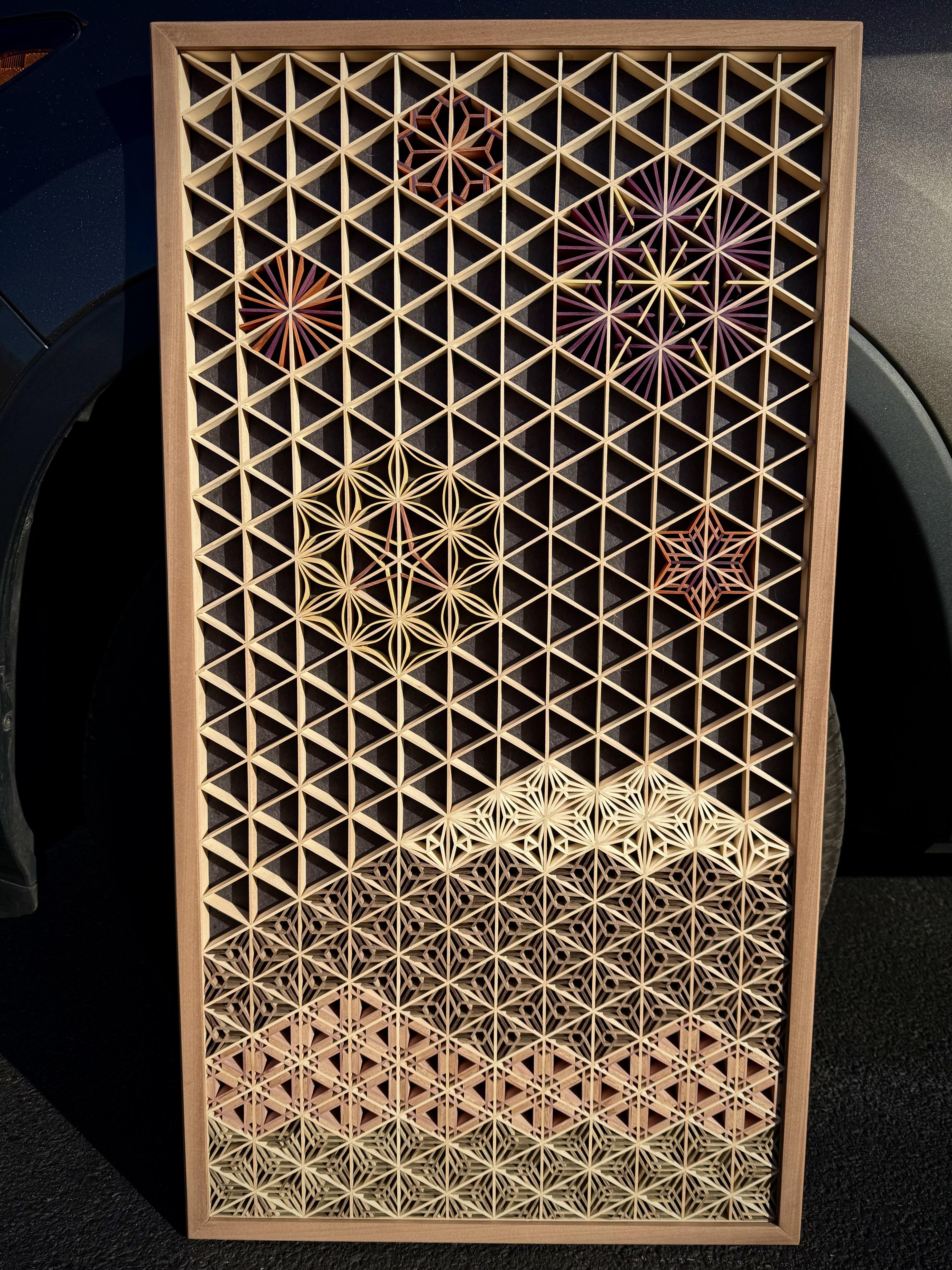 Kumiko - Fireworks over Mount Fuji : r/woodworking