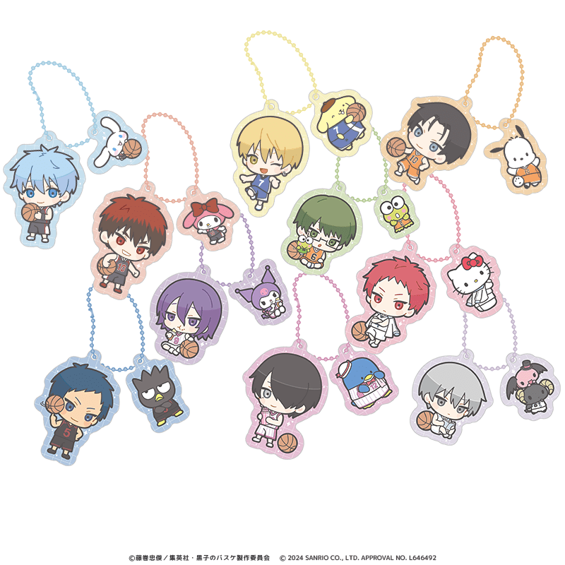黒子のバスケ×サンリオキャラクターズ ツインアクリルキーホルダー（全