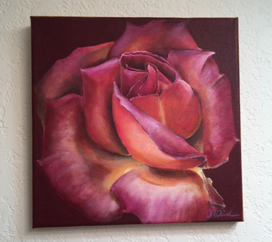 バラ（アクリル画） - ハワイ生活のブログ