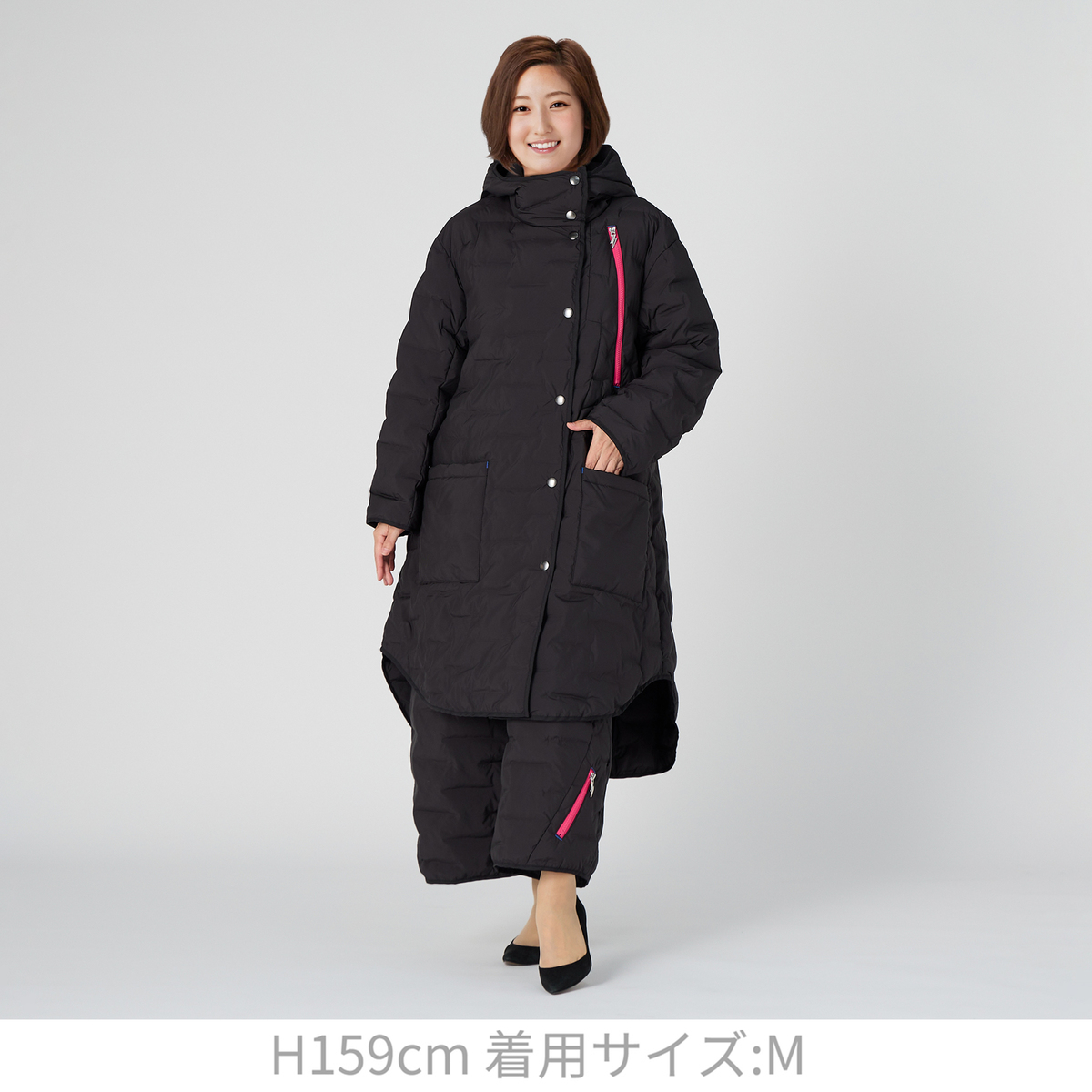 SUPERLADYカラージップアクセントライトキルト風中わたパンツ