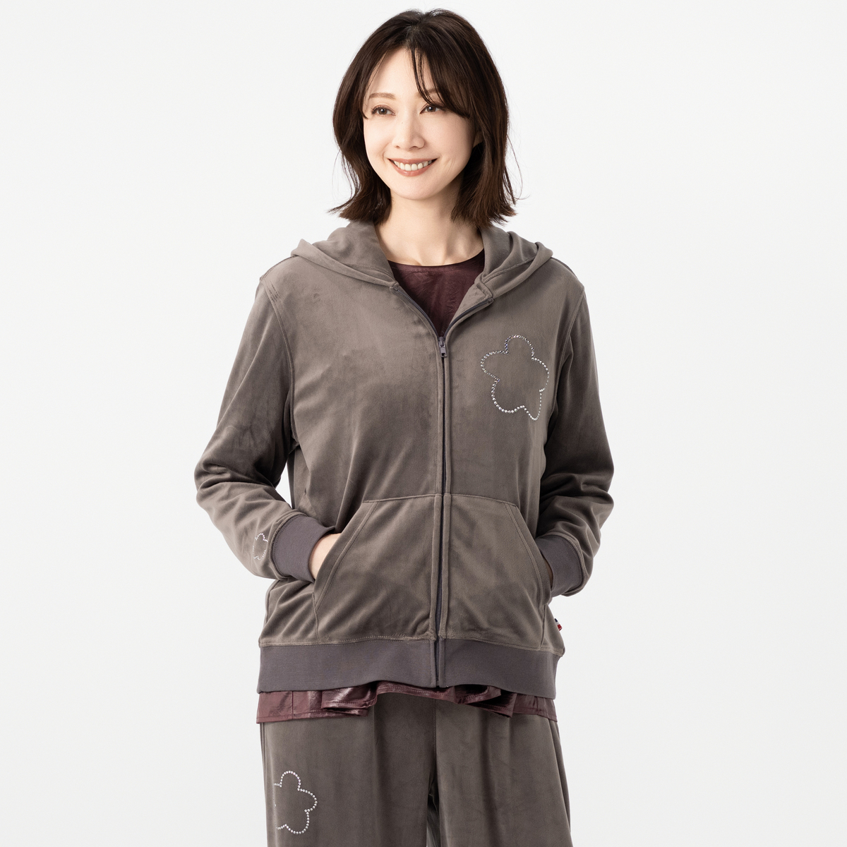 PERSONS ベロアパーカー パーソンズ（PERSONS） - QVC.jp