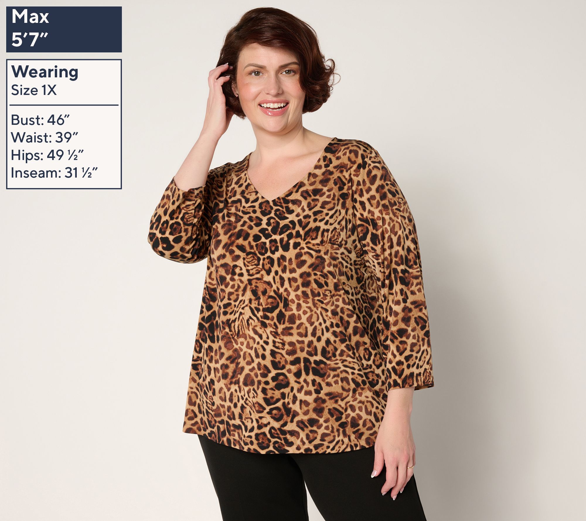 Susan Graver Set of 2 Liquid Knit Print & Solid Tops - QVC.com