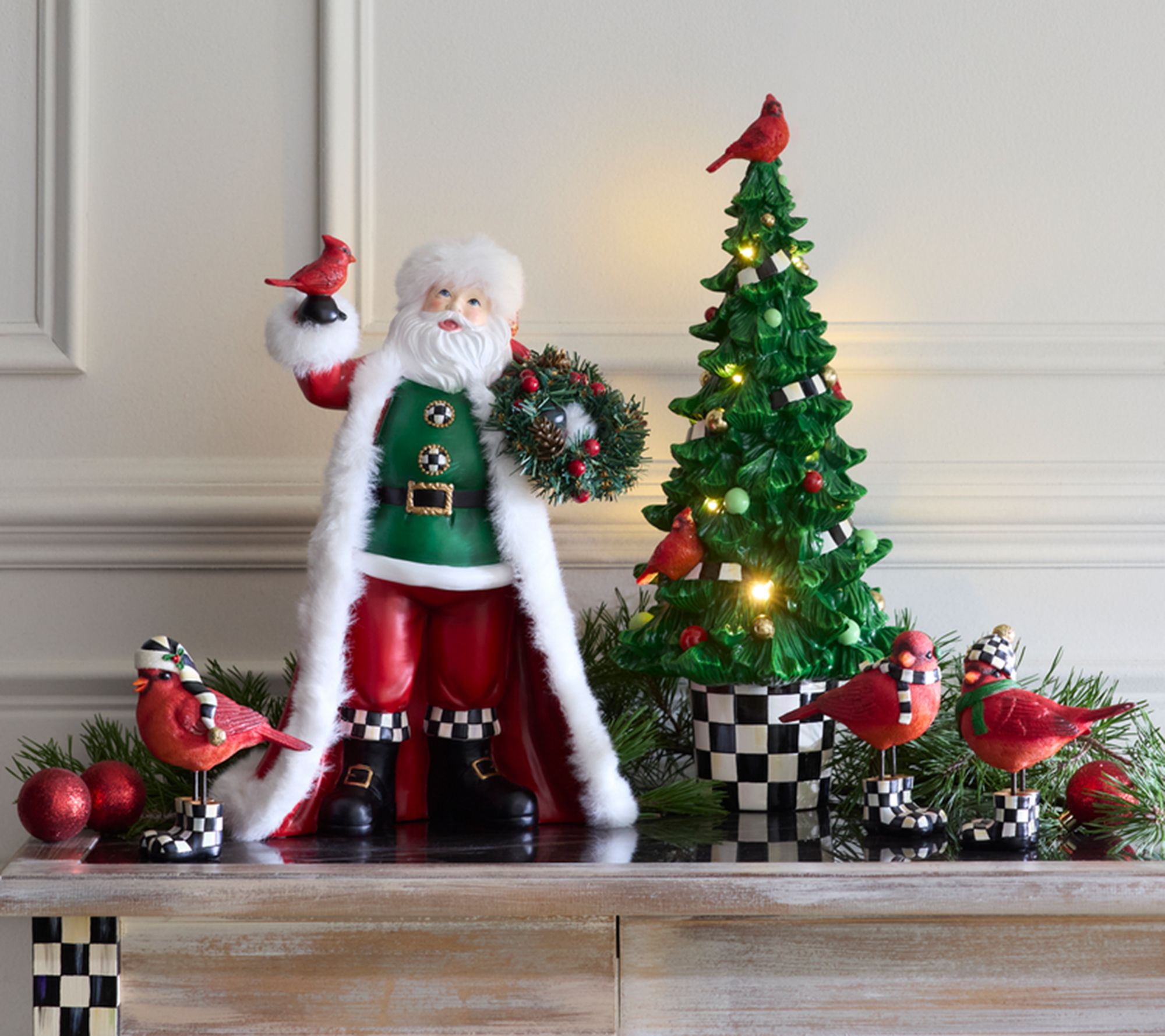 MacKenzie- Childs Set of 3 Cozy Christmas Cardinals - QVC.com