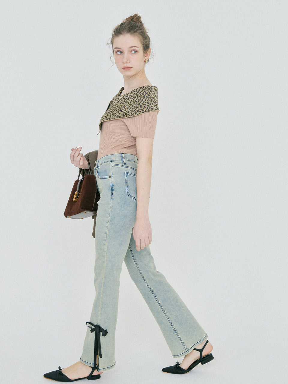 BESTSELLER】side slit denim ribbon pants – RANCLIC