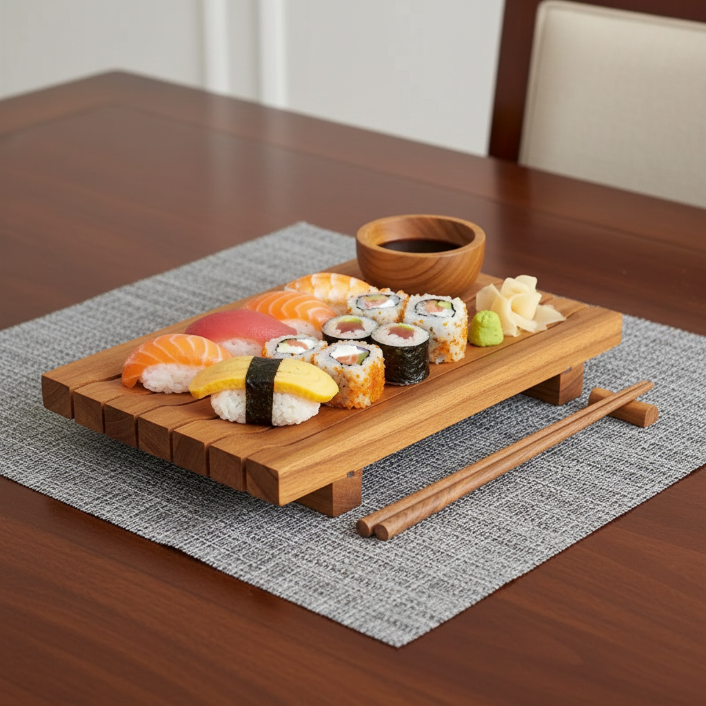 Torei Sushi Teak Wood Serving Tray – Rainforest Bowls