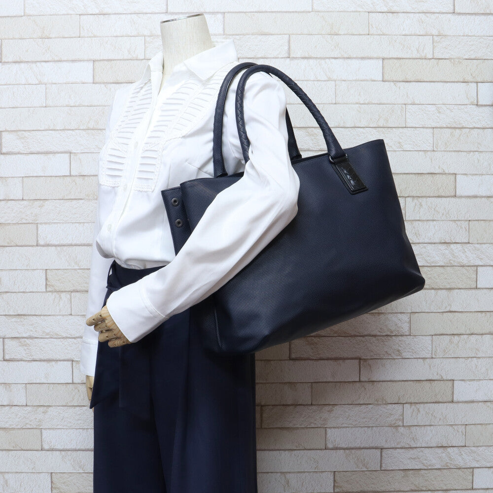 Used] Bottega Veneta Marco Polo Tote Bag, PVC, Navy, Unisex [SH